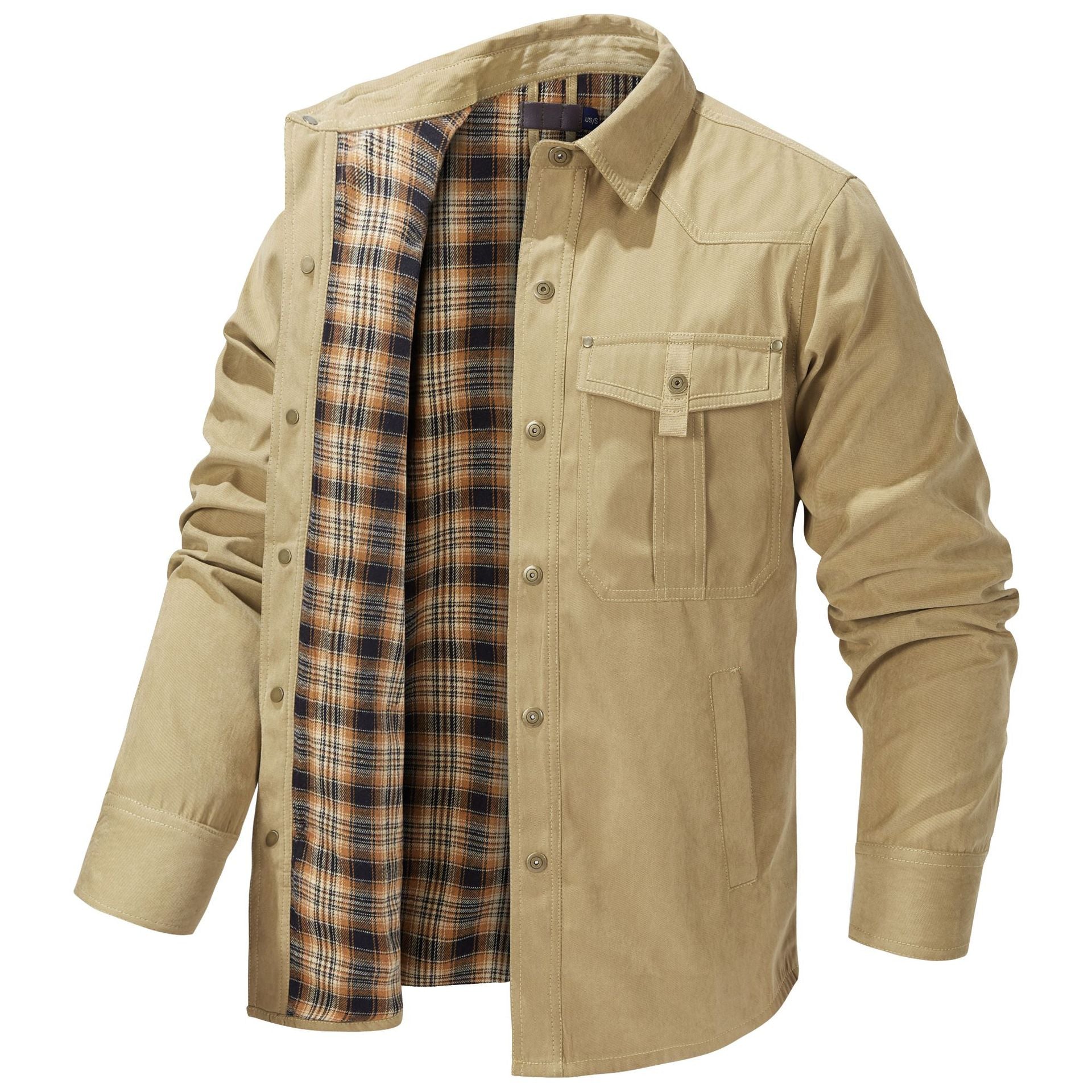 Revers karierte Flanell-lässige Retro-Westernjacke