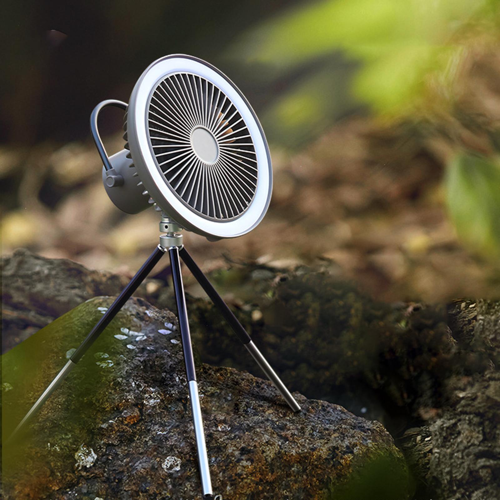 Grill Tragbarer USB-wiederaufladbarer Campingventilator mit Licht