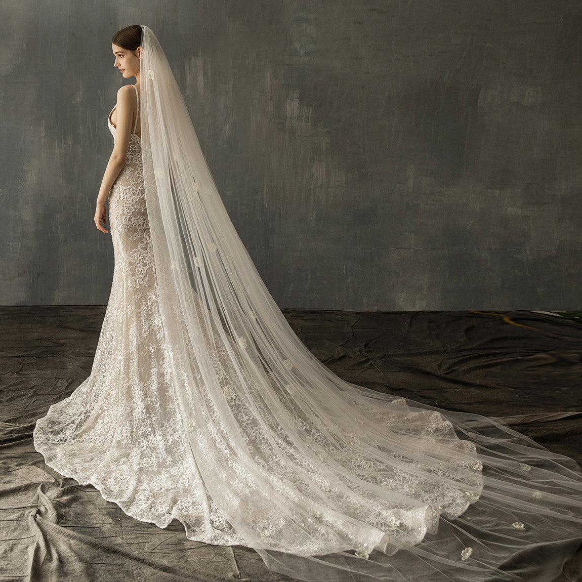 XXLLange Hochzeit Tüllschleppe 300x300