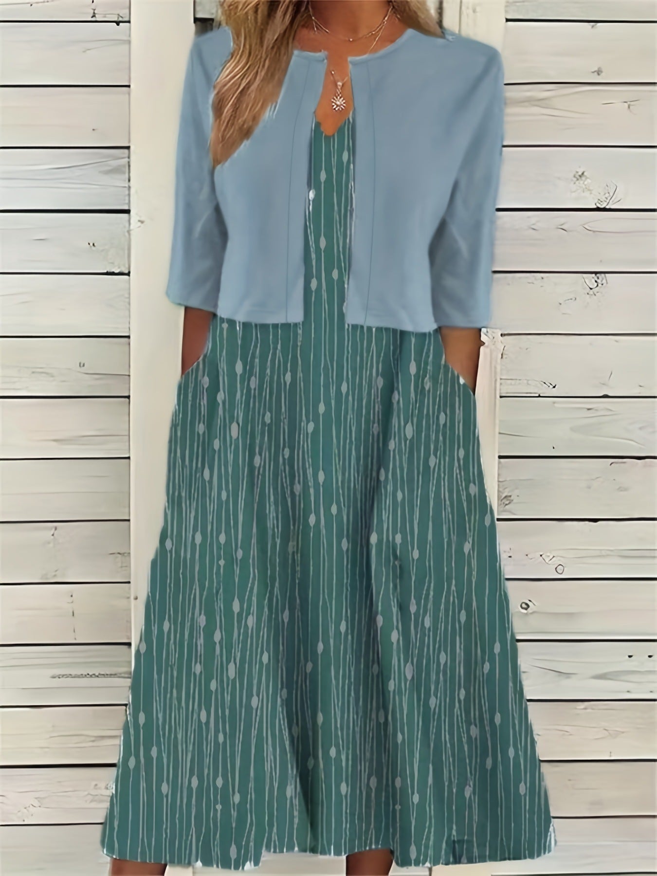 Damen farbige Glocken Kleid