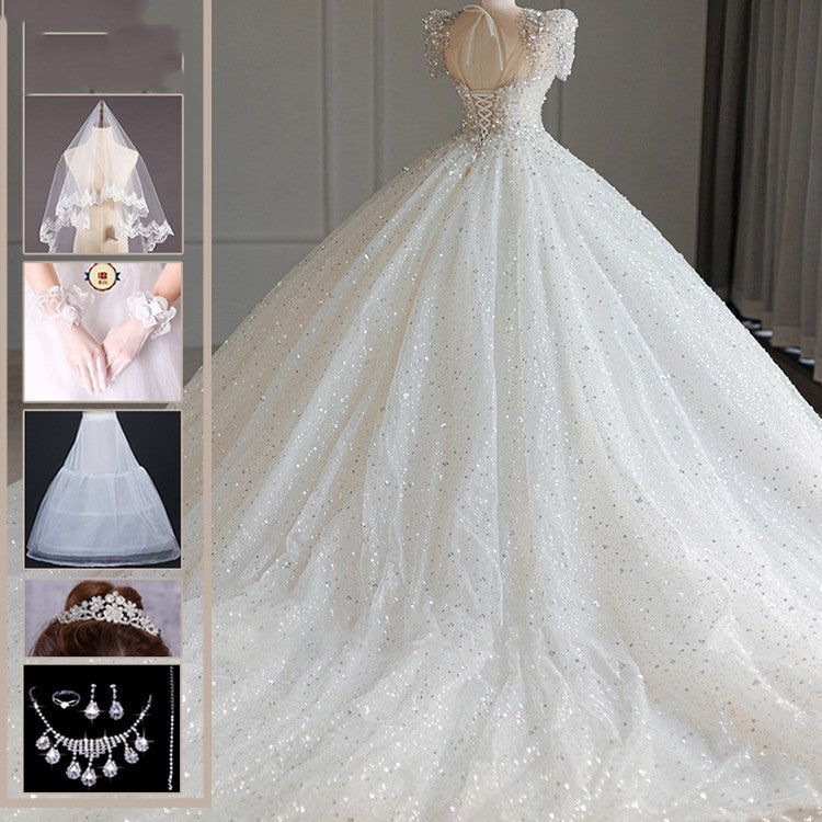 Prinzessin Brautkleid mit Lange Schleppe