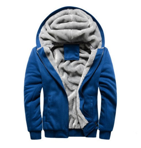 Dicker und warme Übergangs Strick Jacke mit Kapuze.