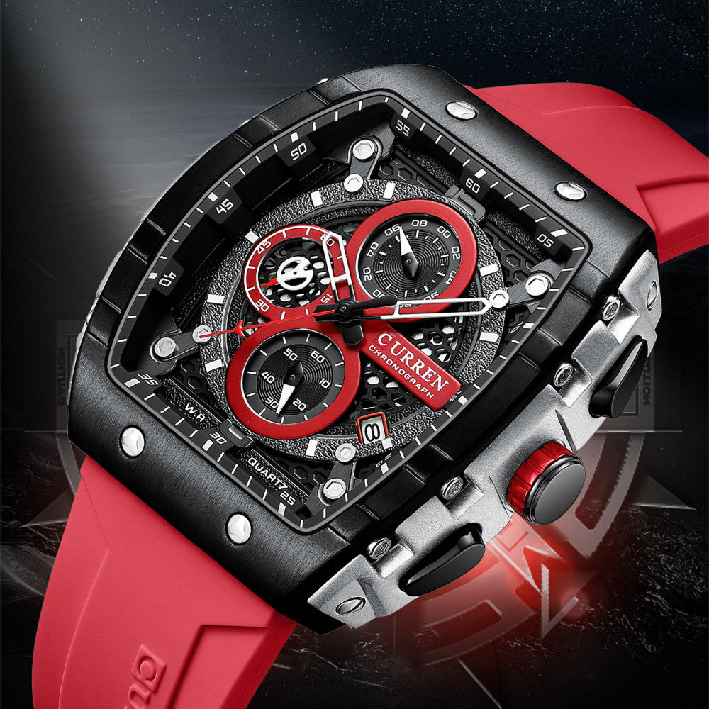 Herrenuhr mit sechs Zeigern und Quarzband
