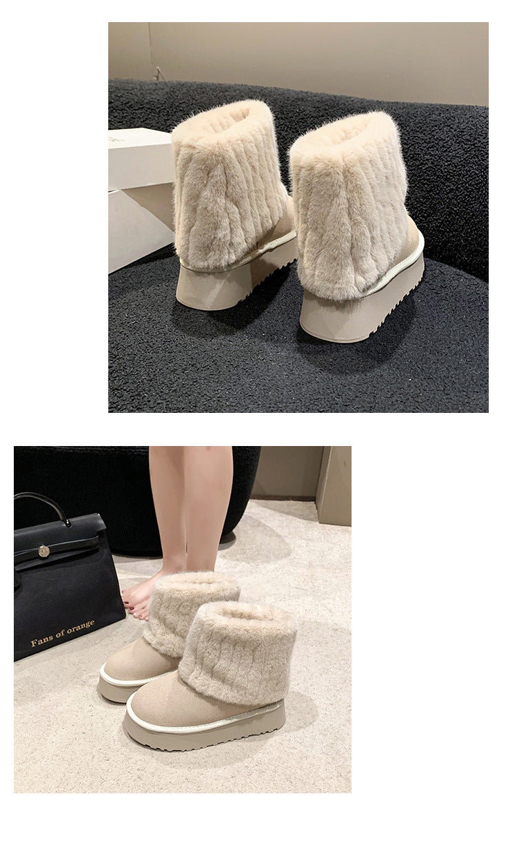 Dicke Pelz-Schneestiefel für Frauen