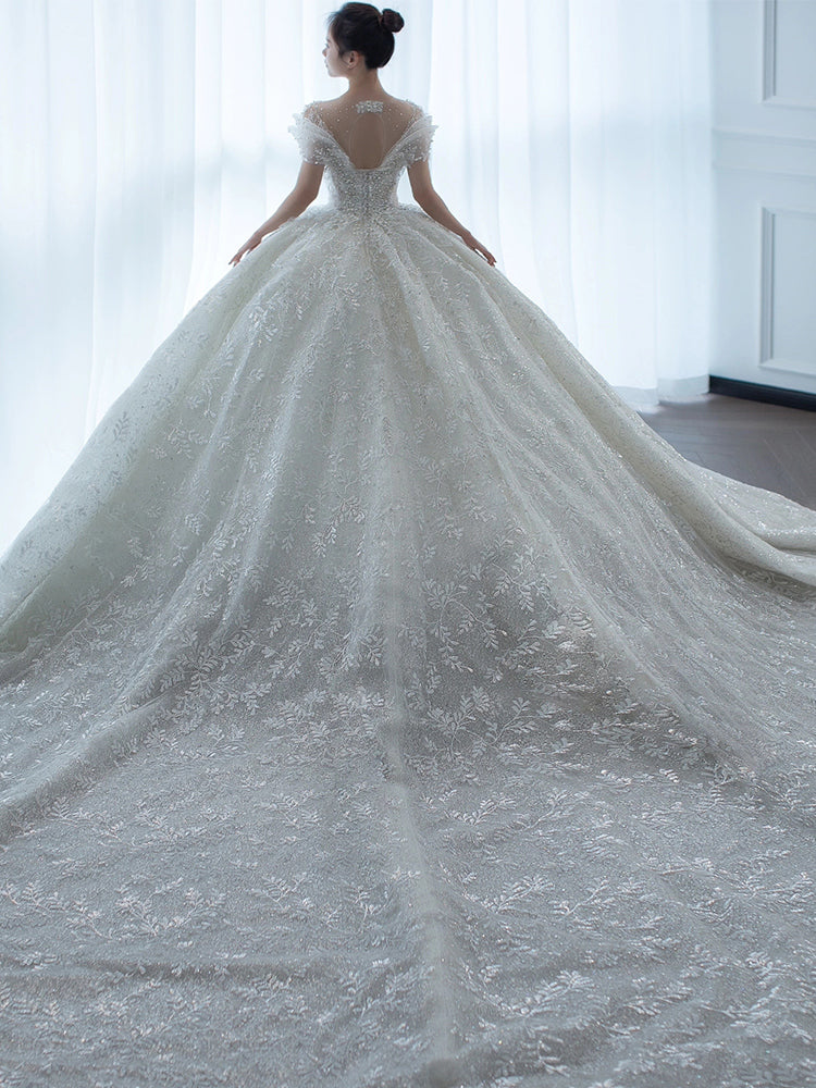 Prinzessinnen Schulterfreies französisches Brautkleid
