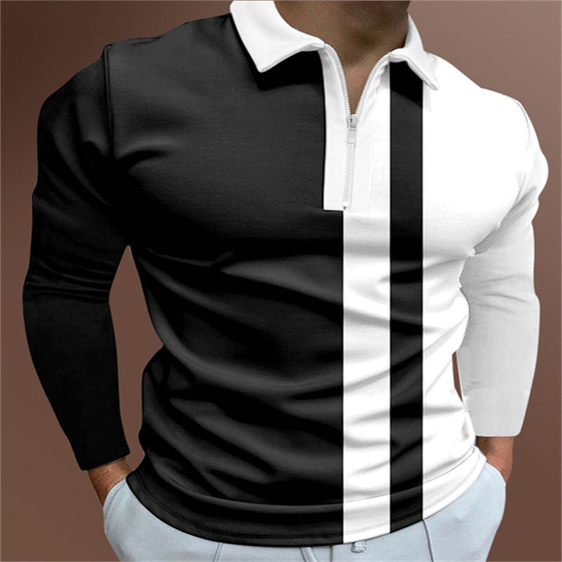 Herren-Poloshirt mit gestreiftem Muster