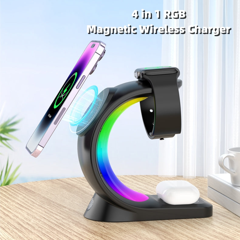 4-in-1-Magnetisches kabelloses Smartphon Ladegerät