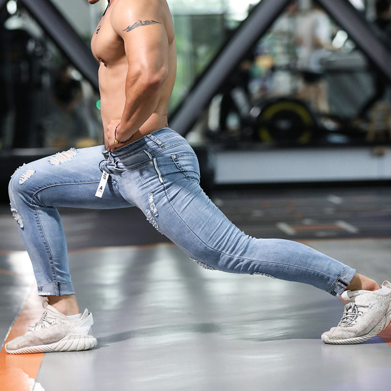 Herren Slim-Fit-Jeans mit Rissen