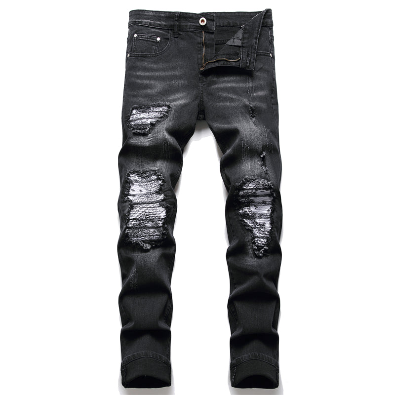 Herren Biker Jeans Paisley