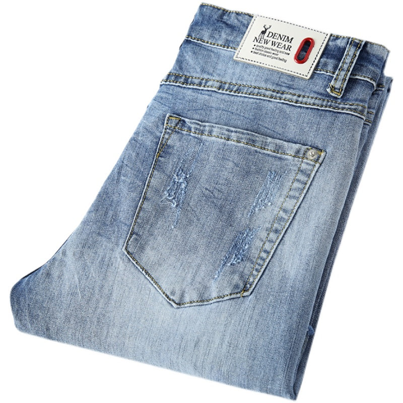 Herren Slim-Fit-Jeans mit Rissen