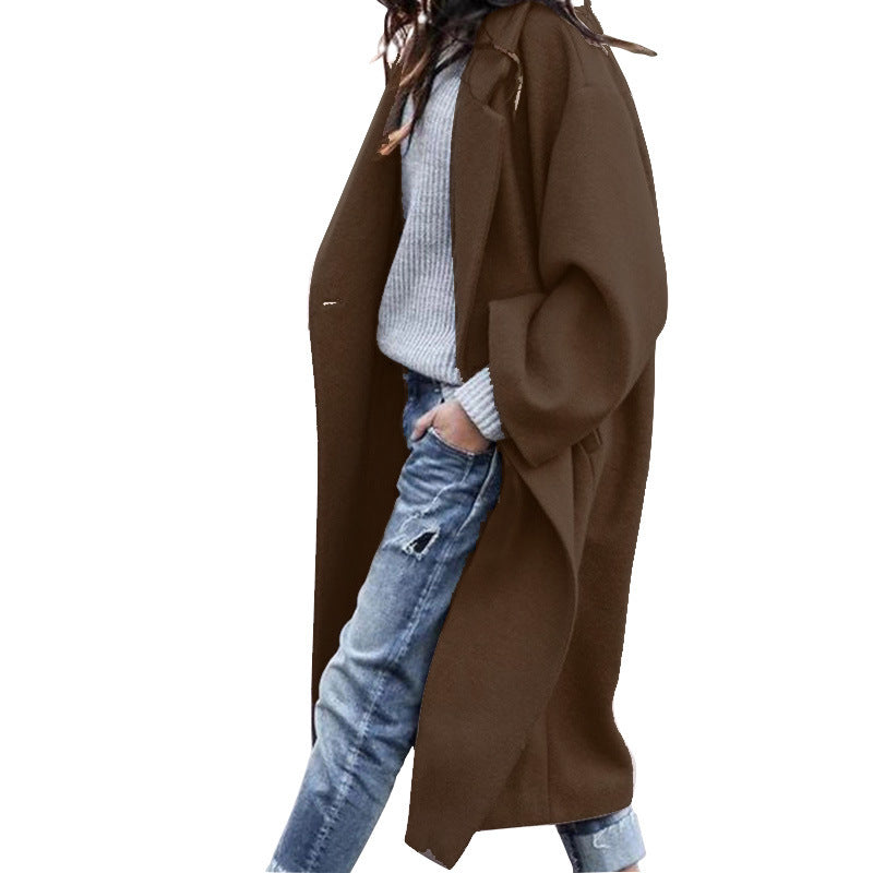 Revers-Wollmantel für Frauen Warme Winterkleidung