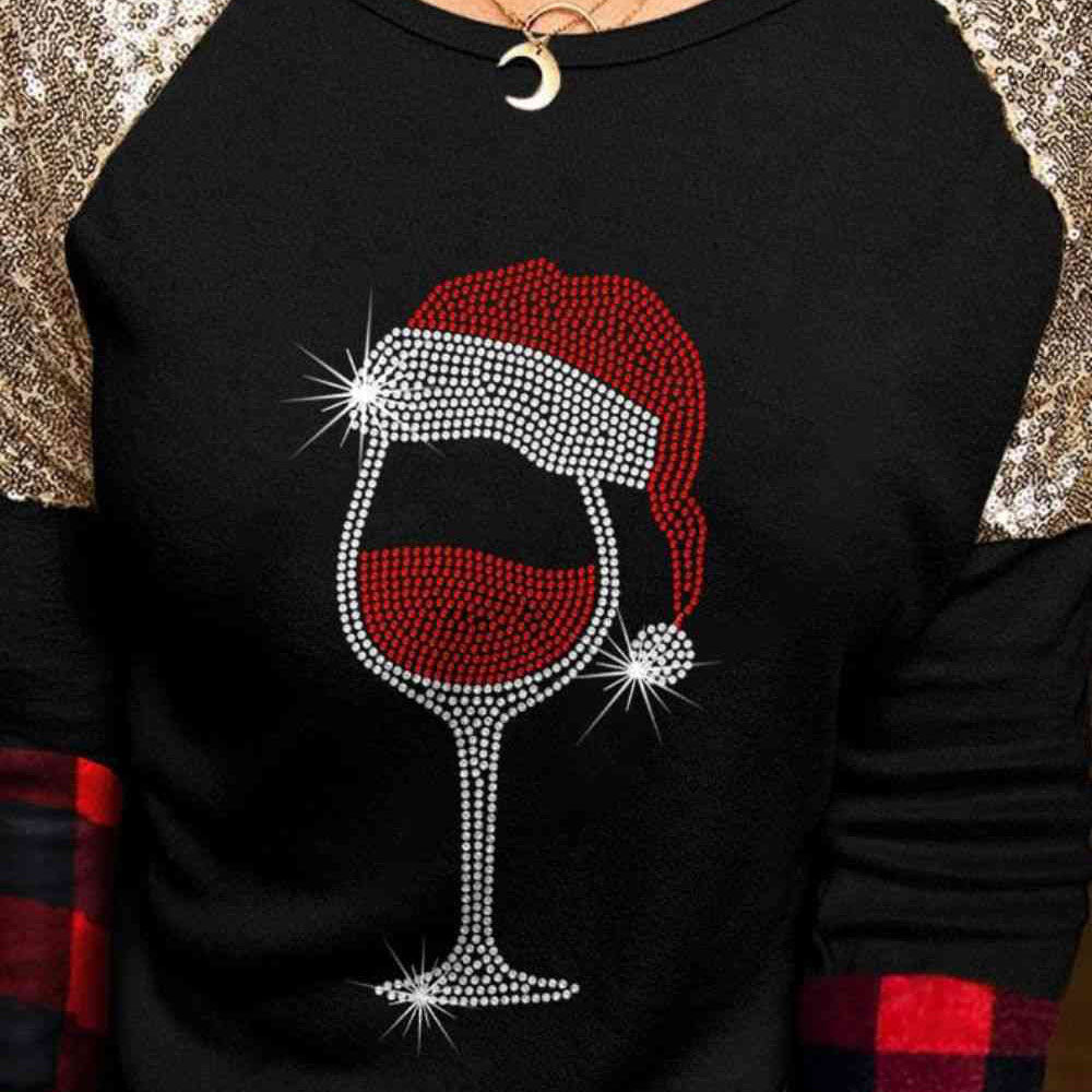 Damen Langarm-T-Shirt mit Pailletten