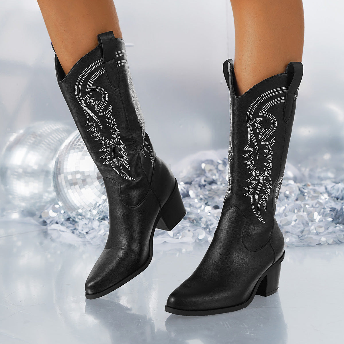 Westernstiefel für Herbst- und Winter Damen
