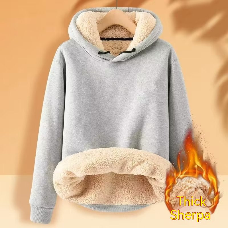 Winter gefüttert warm halten Lockerer Kapuzenpullover
