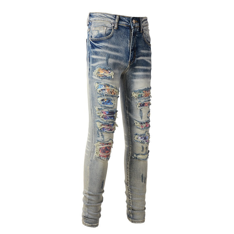 Schillernde Bedruckte Jeans