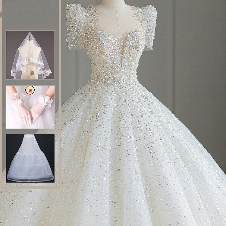 Prinzessin Brautkleid mit Lange Schleppe