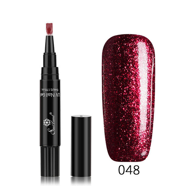3-in-1 Gel-Nagellackstift mit Glitzer