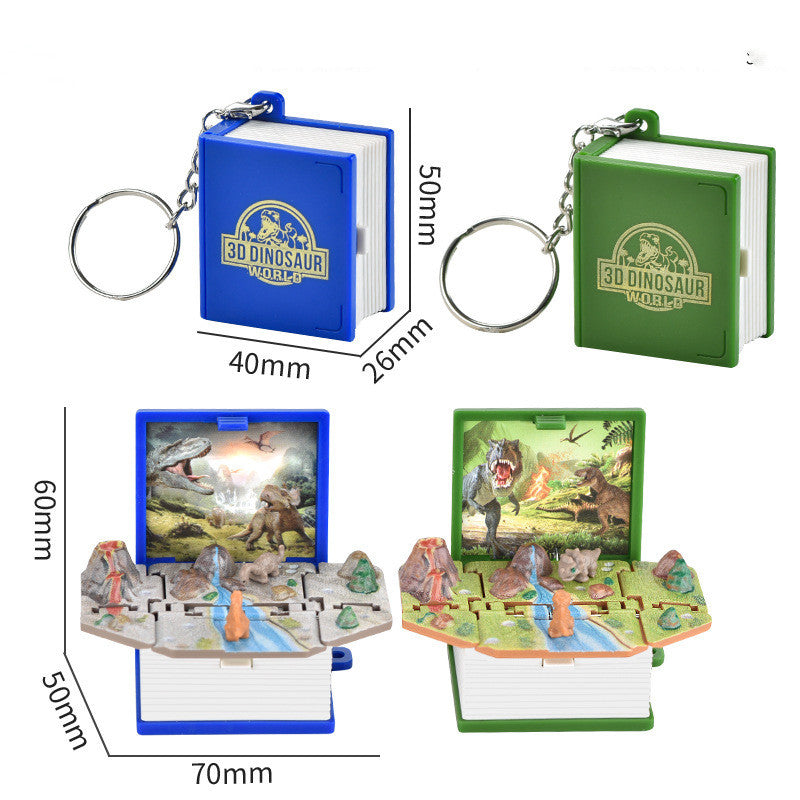 3D Dinosaurier Buch Schlüsselanhänger