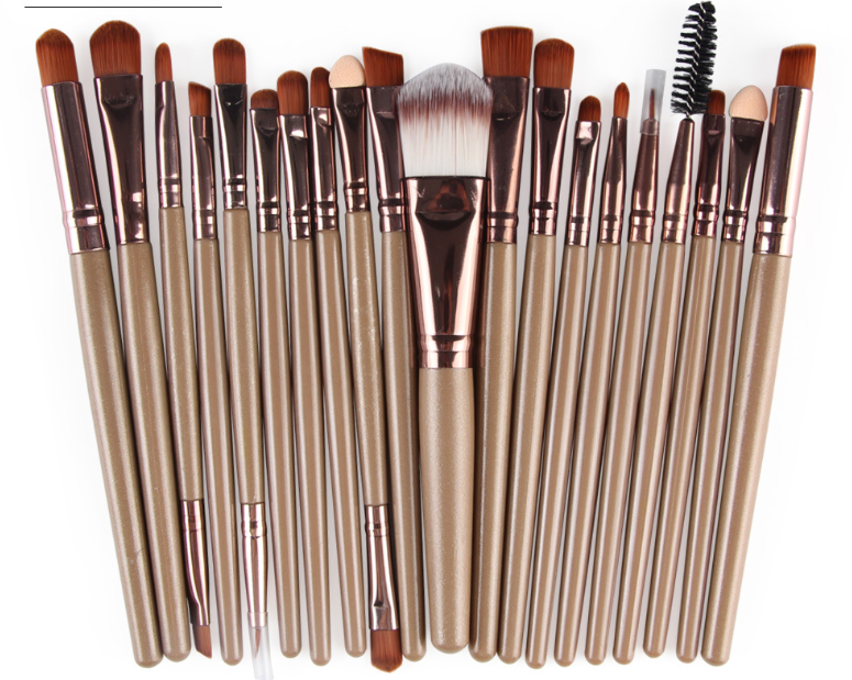 Make-up-Pinselset mit Puderpinsel, Rouge Pinsel und Lidschattenpinsel