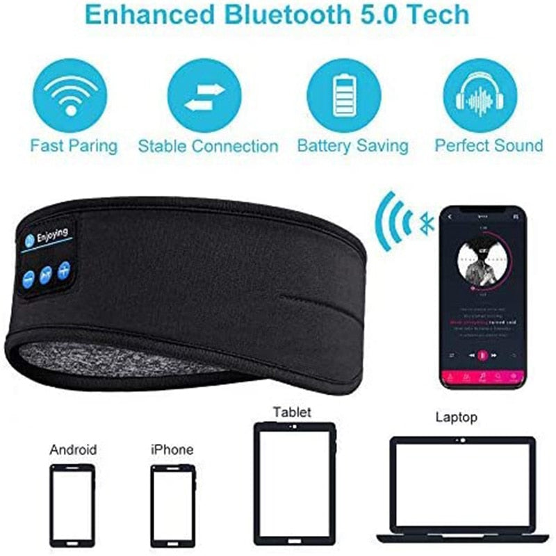Kabellose Bluetooth-Schlafkopfhörer und Augenmaske