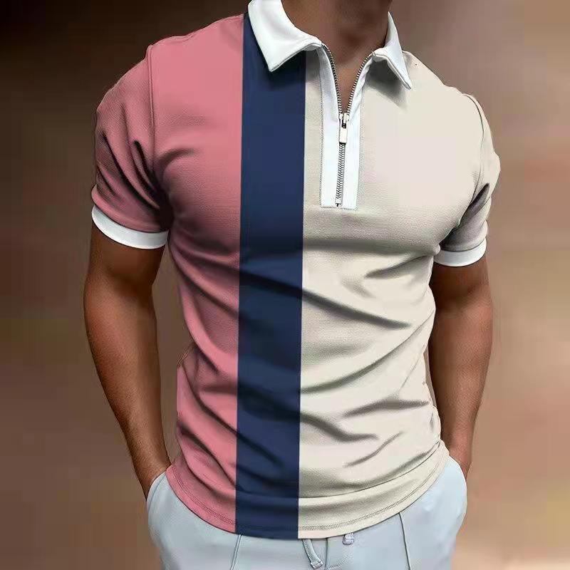 Herren-Poloshirt mit gestreiftem Muster
