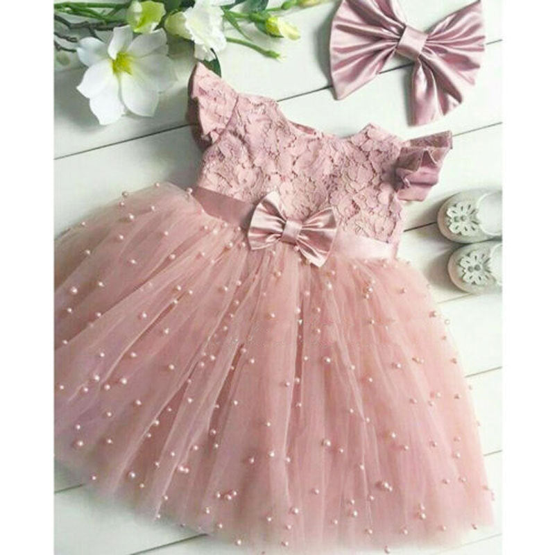 Mädchen Perlen Sommerkleid