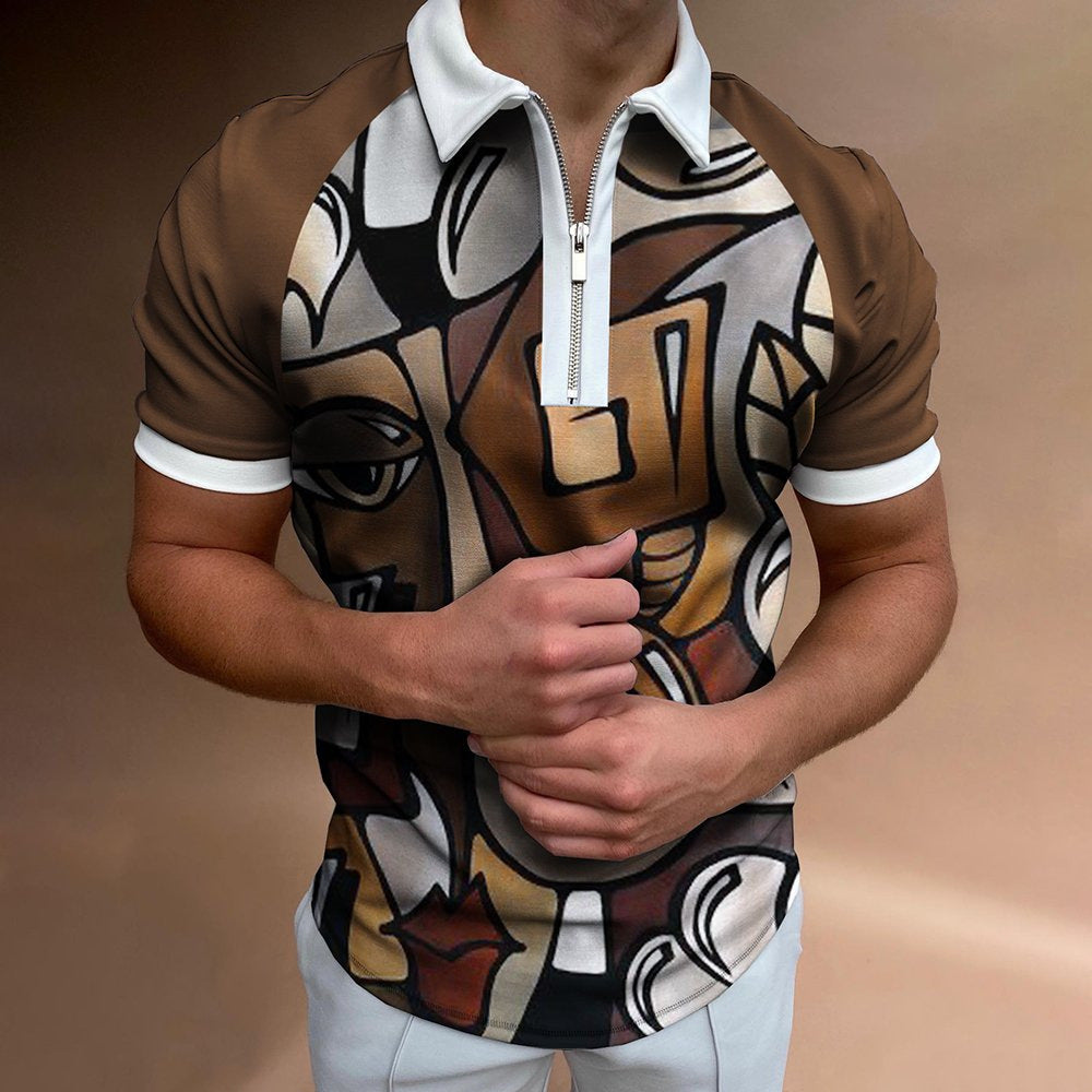 Herren-Poloshirt mit gestreiftem Muster