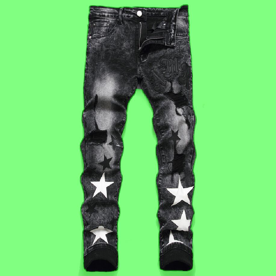 Punk Herren-Jeans mit Löchern