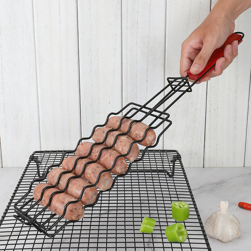 Abnehmbarer Fleisch, Fisch Grillkorb mit Holzgriff
