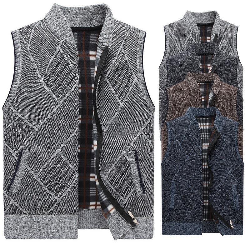 Verdickter Slim-Fit-Pullover-Jacke
