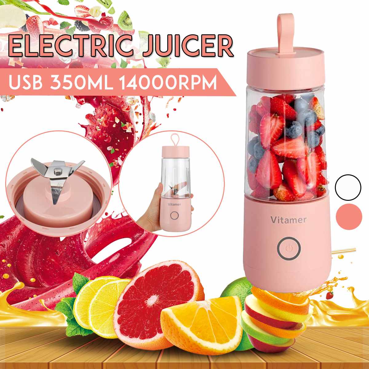 Smoothie Slushy Cup Fresh Juice Blender 350ml