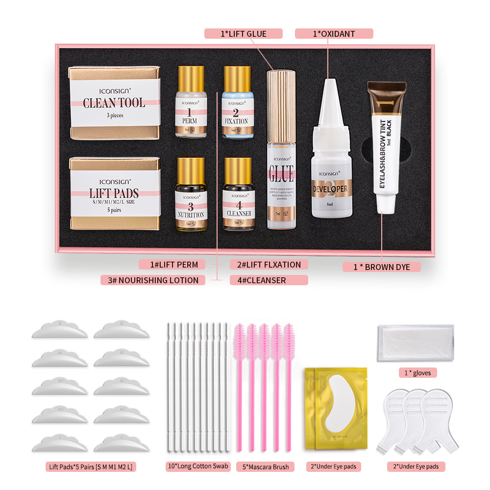 ICONSIGN Wimpernlifting Augenbrauenfärbe- und Wimpernpermanent-Set