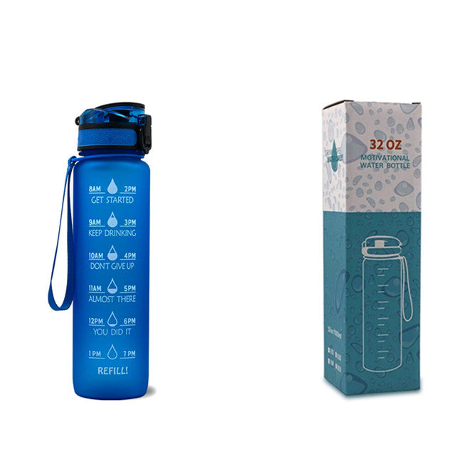 1L Tritan Abnehm-Wasserflasche mit Zeitmarkierung für Sport und Fitness.