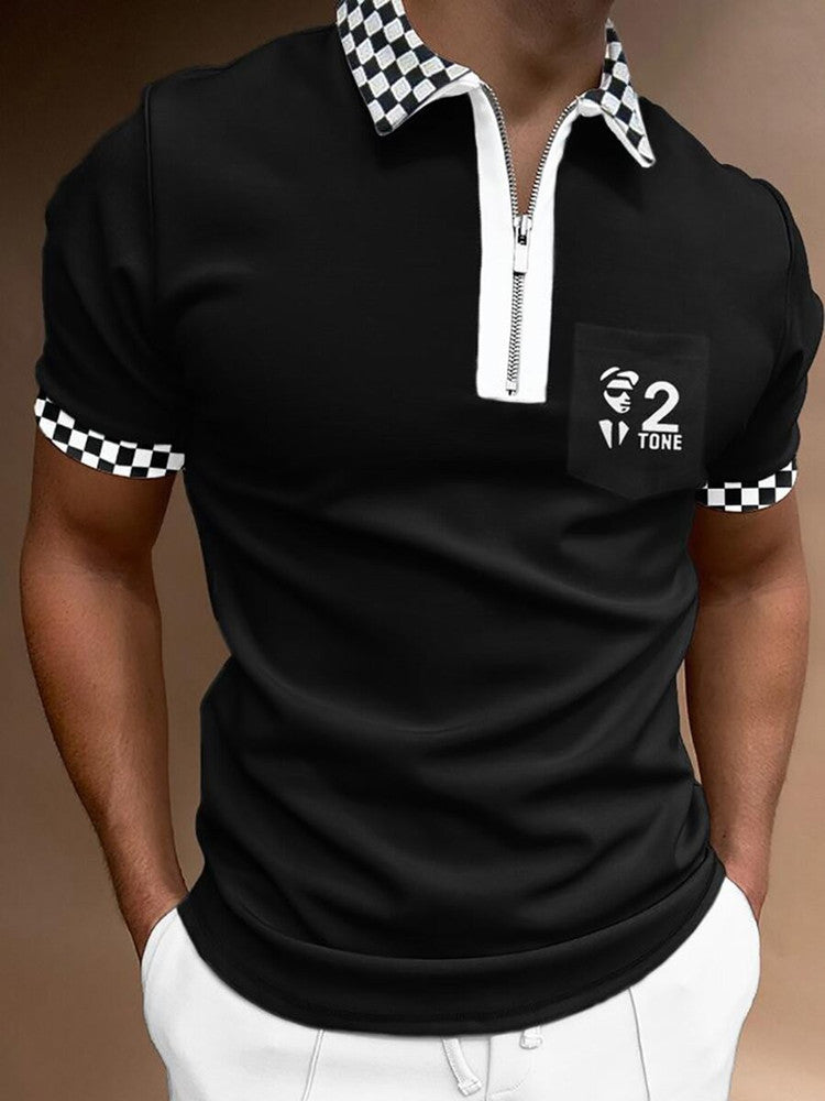Herren-Poloshirt mit gestreiftem Muster
