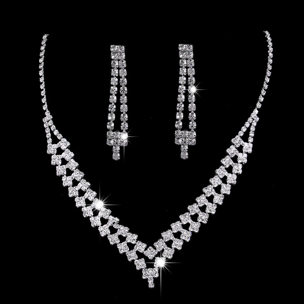 Schmuckset mit Strass-Zirkon-Wassertropfen