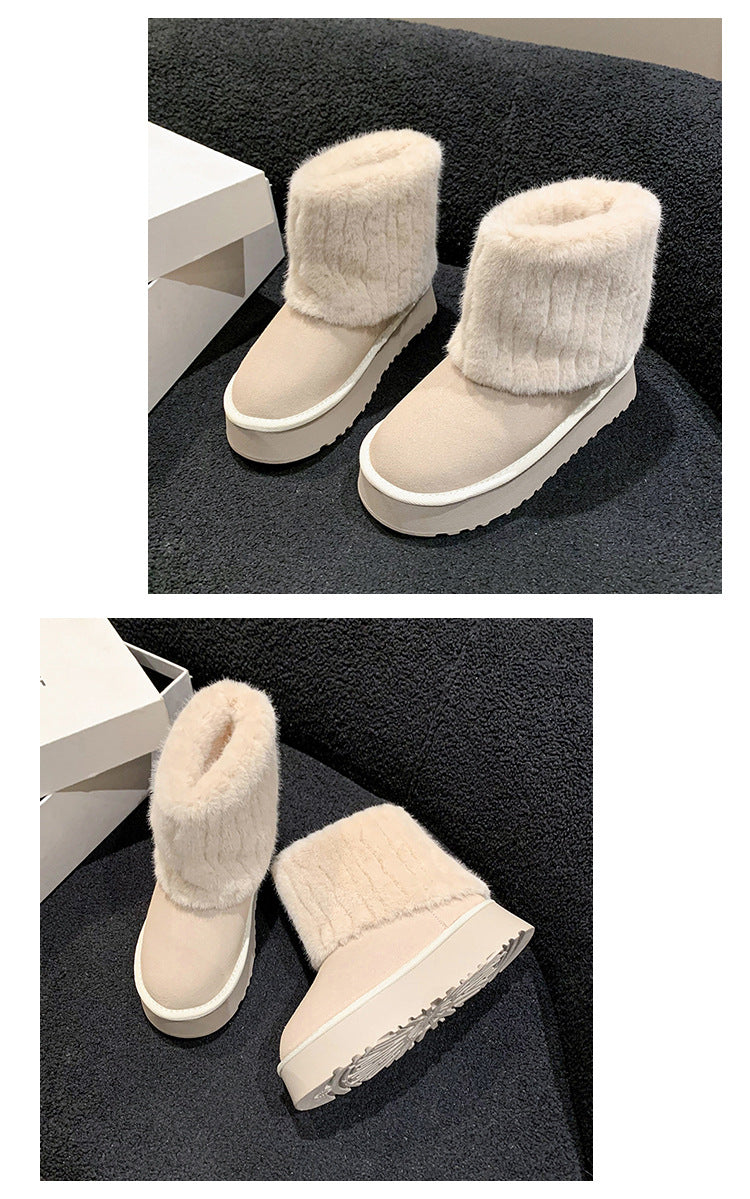 Dicke Pelz-Schneestiefel für Frauen