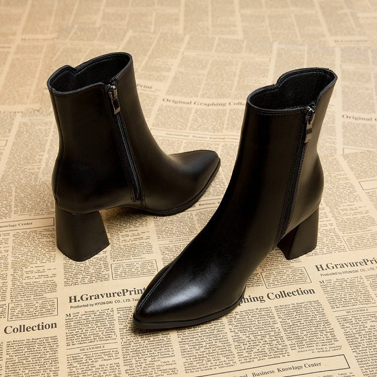 Damen Herbst Spitz Stiefeletten
