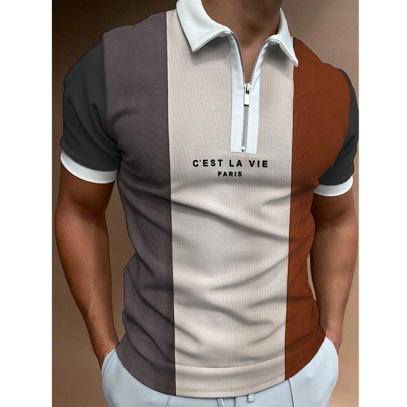 Herren-Poloshirt mit gestreiftem Muster