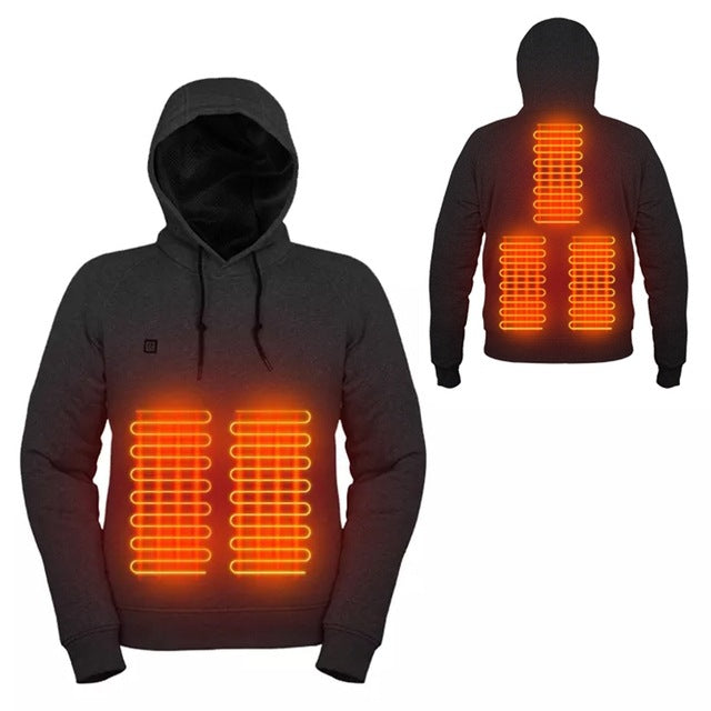 Beheizte Outdoor-USB-Strickjacke mit Kapuze für Männer und Frauen