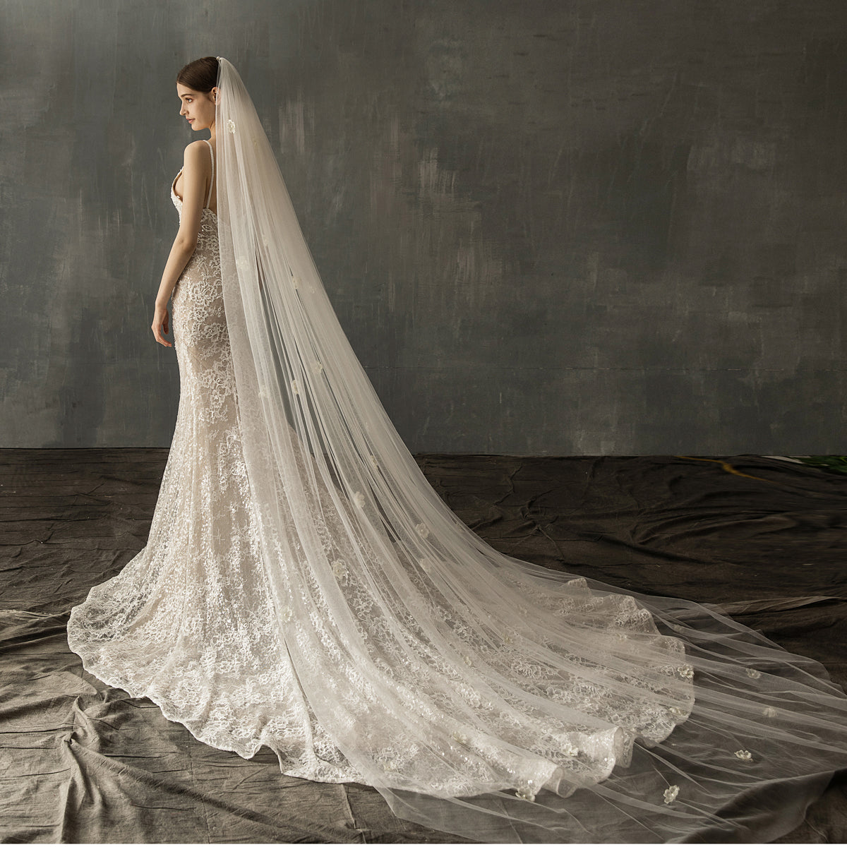 XXLLange Hochzeit Tüllschleppe 300x300