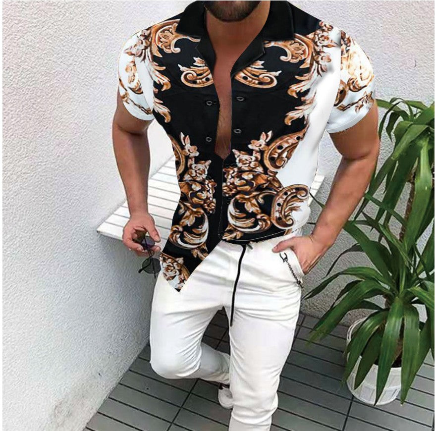 Fashion Kurzarmen Hemd für Menn