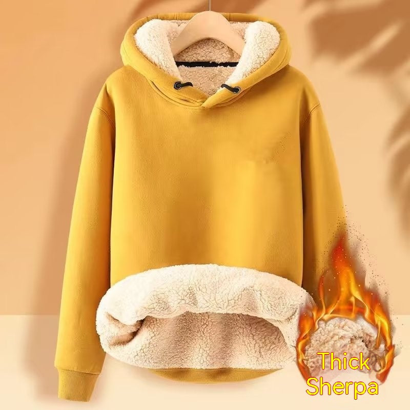 Winter gefüttert warm halten Lockerer Kapuzenpullover