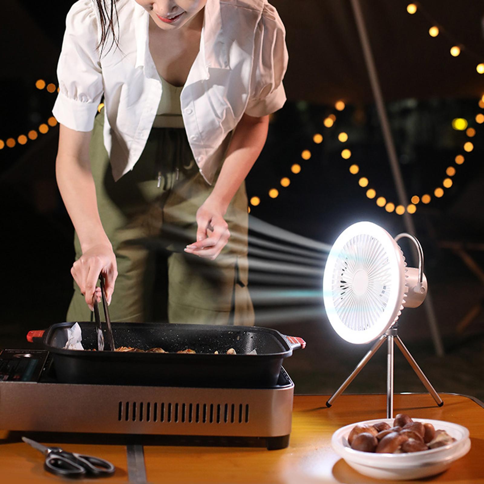Grill Tragbarer USB-wiederaufladbarer Campingventilator mit Licht