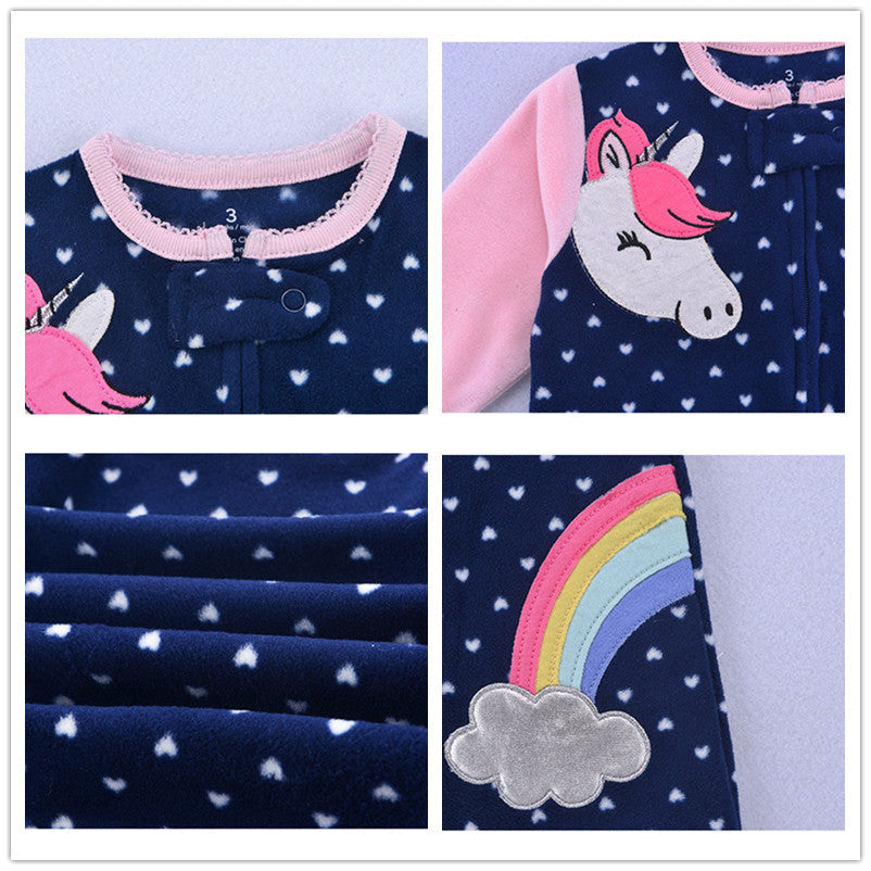 Kinder Weiche Fleece Strampler