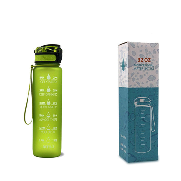 1L Tritan Abnehm-Wasserflasche mit Zeitmarkierung für Sport und Fitness.