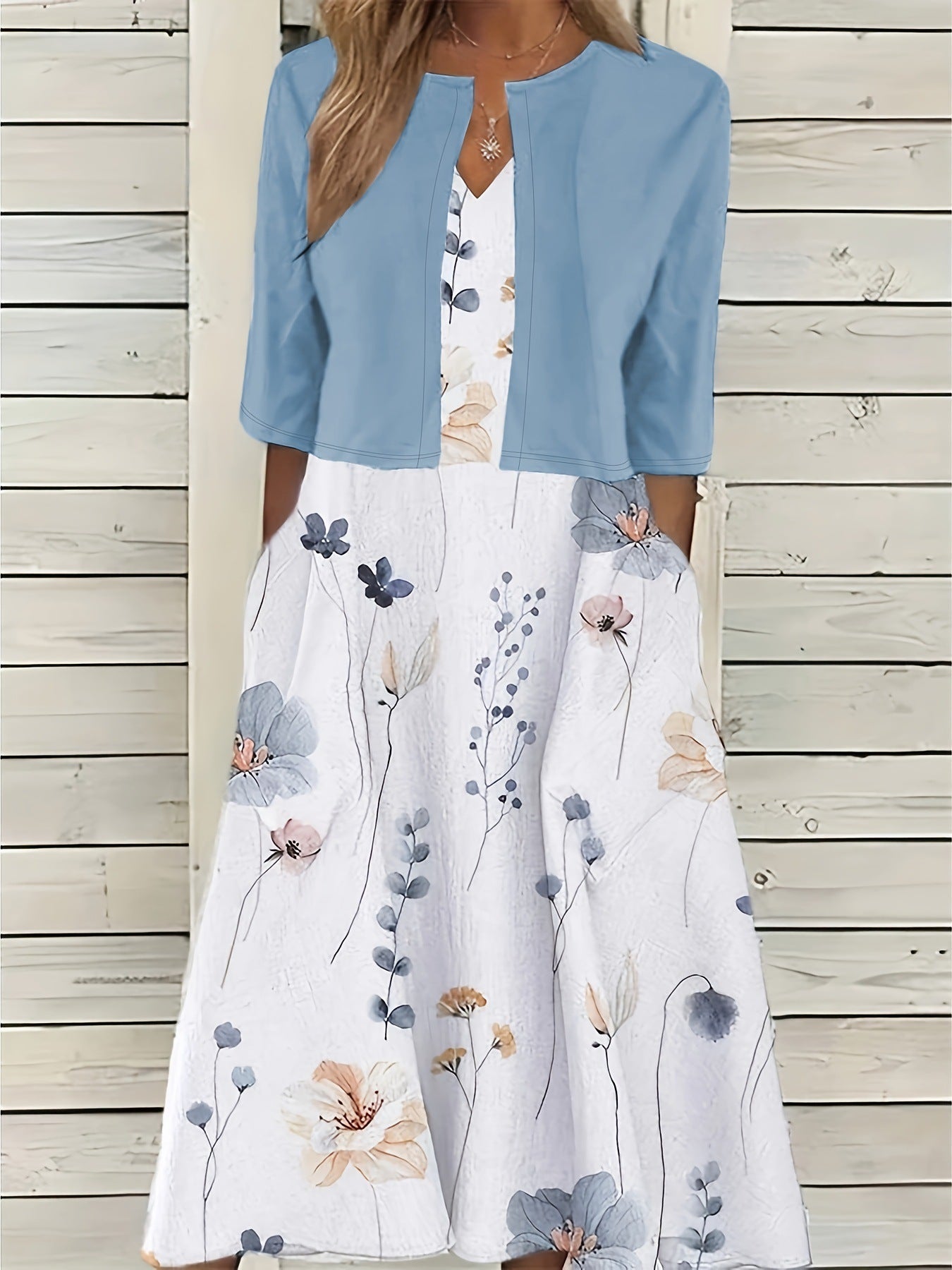 Damen farbige Glocken Kleid