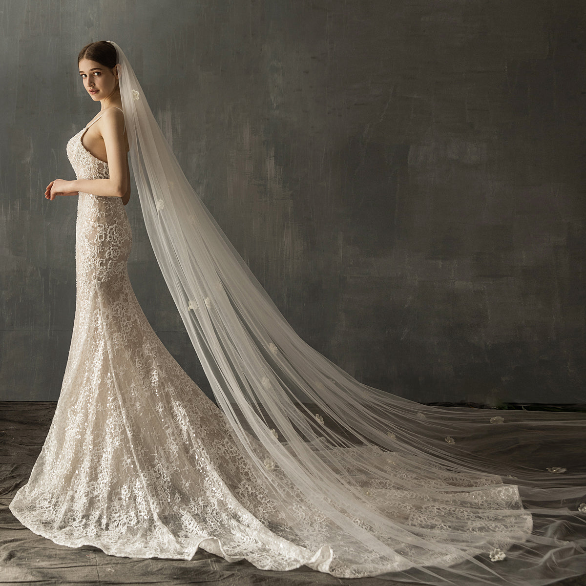 XXLLange Hochzeit Tüllschleppe 300x300
