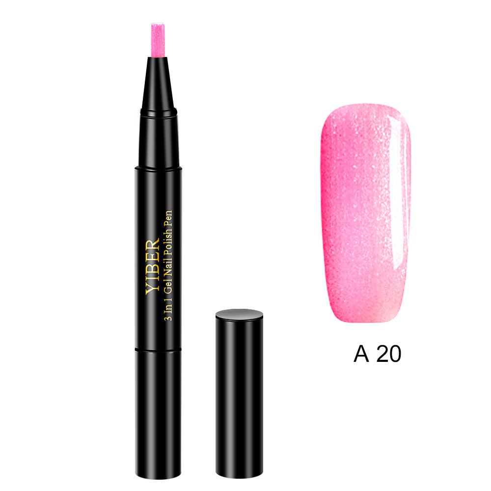 3-in-1 Gel-Nagellackstift mit Glitzer