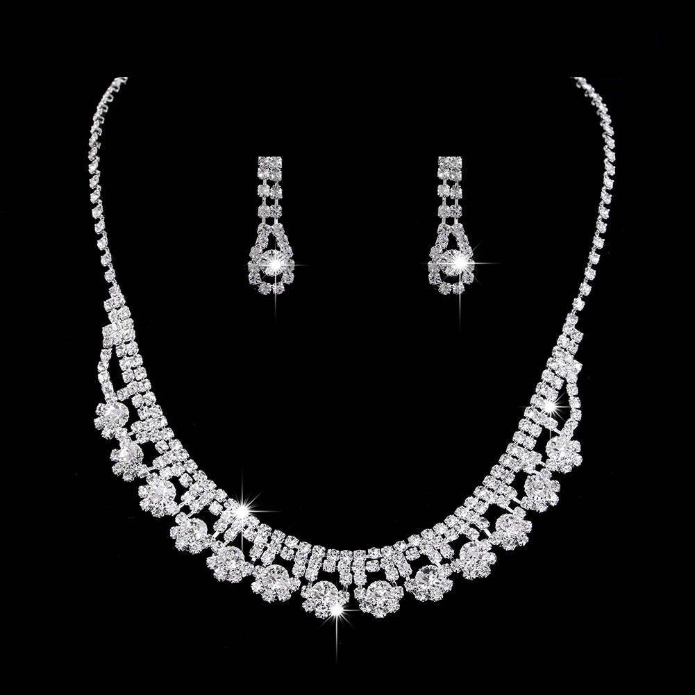 Schmuckset mit Strass-Zirkon-Wassertropfen