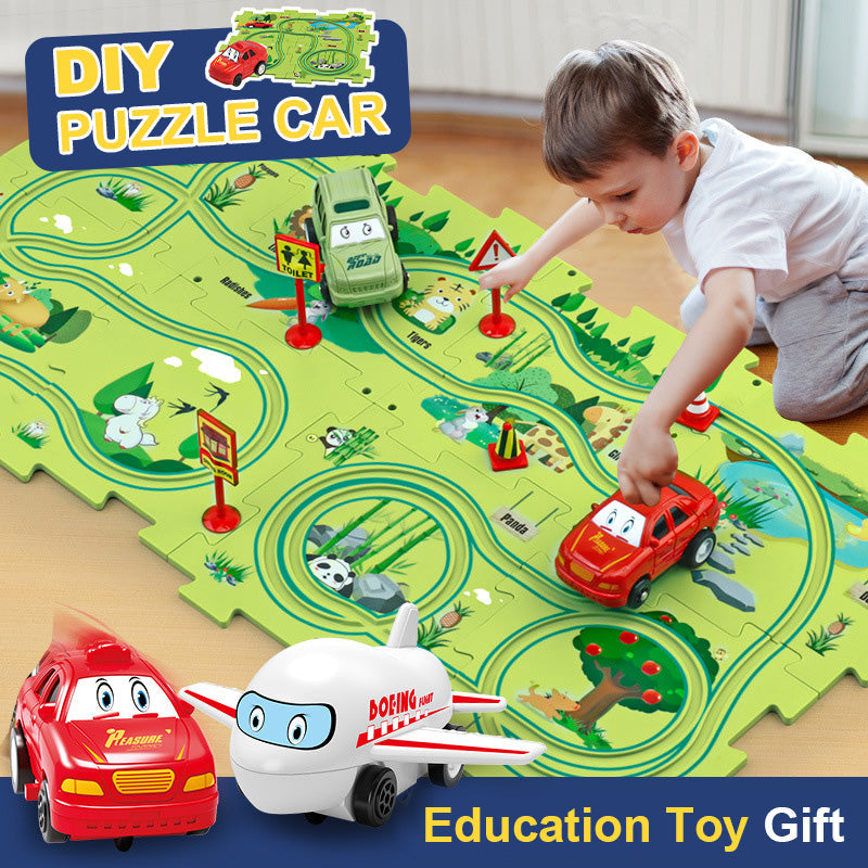 Kinder-Puzzle-Elektro-Bahndraisinen-Bausatz Autos